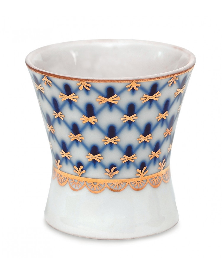 LOMONOSOV IMPERIAL PORCELAIN EGG HOLDER CUP COBALT NET